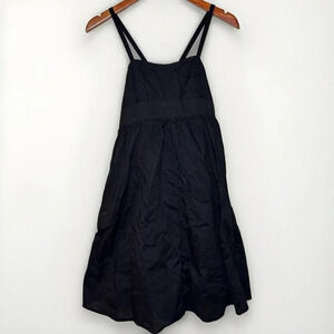 Gap Sleeveless X Cross Back Black Dress Size Small Poplin Pockets